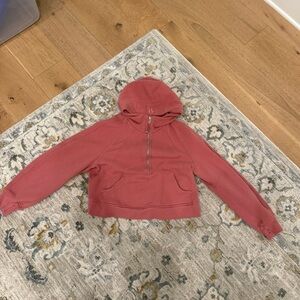 Pink Scuba Oversized Half-Zip Hoodie